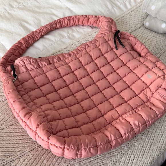 LIKE NEW Free People Quilted Carryall Bag in color: ballet slipper - Picture 6 of 6